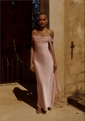 Elara Cowl Maxi Dress - Pink