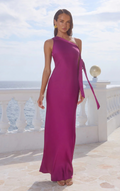 Viola One Shoulder Maxi Dress - Plum