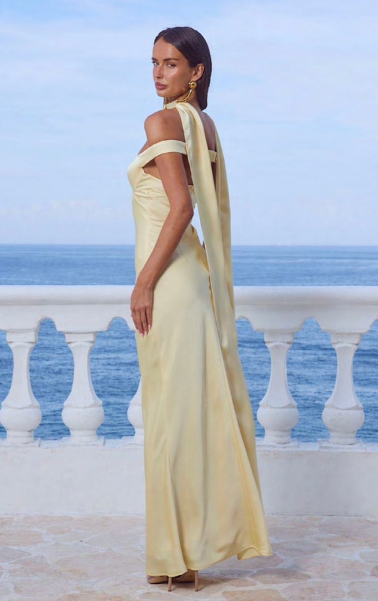 Raphaella Off Shoulder Maxi Dress - Buttermilk
