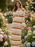 Beige Knit maxi Dress