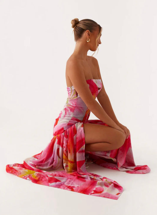 Santorini Maxi Dress - Pink Floral