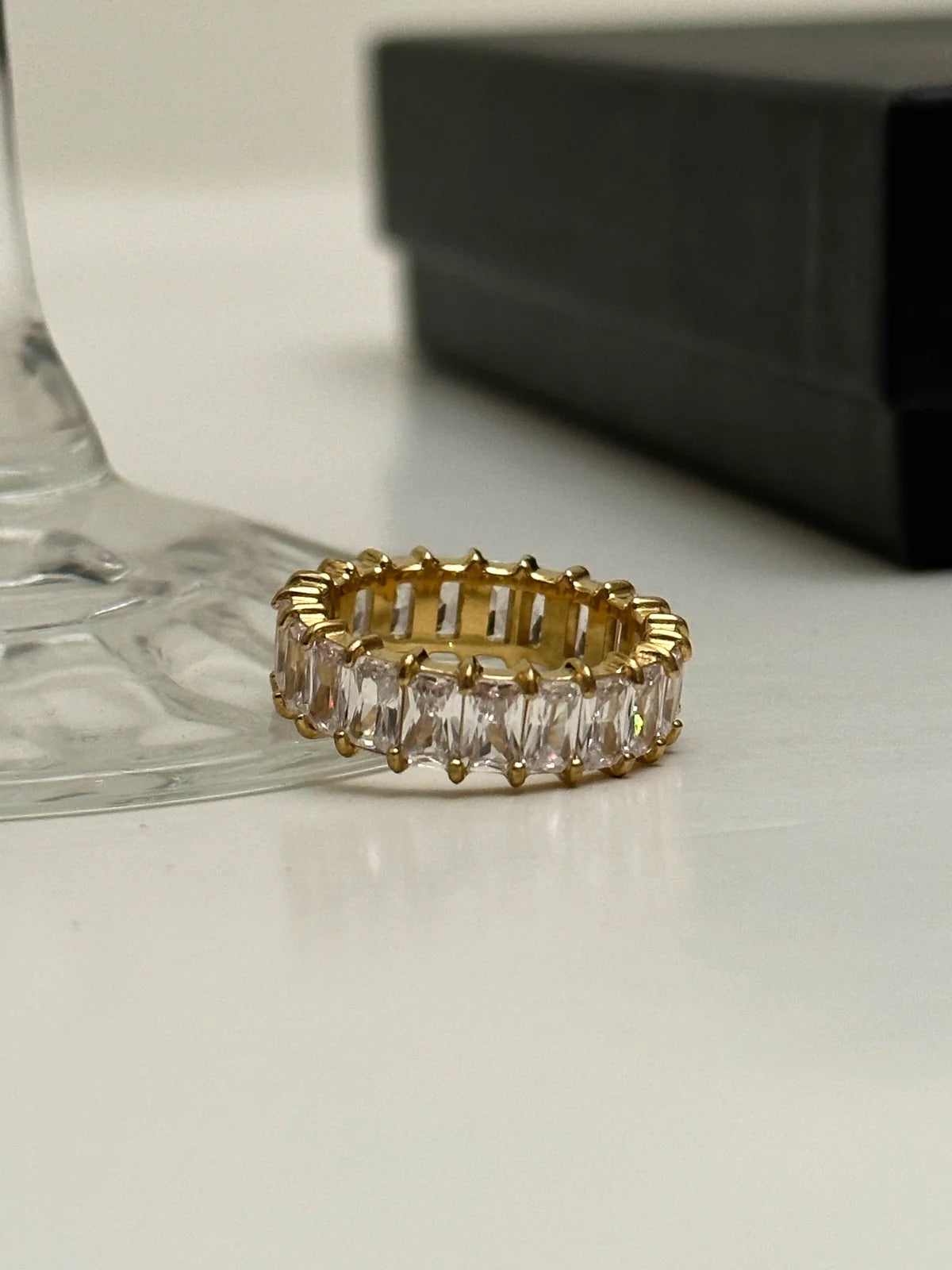 Amber 18K Gold Zirconia Ring