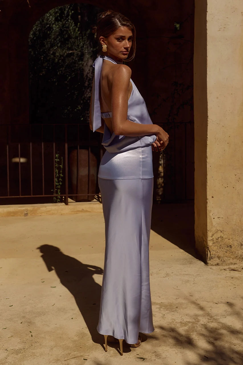 Liliette Halter Maxi Dress - Sky Blue