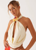 Sarah Cowl Neck Top - Apricot
