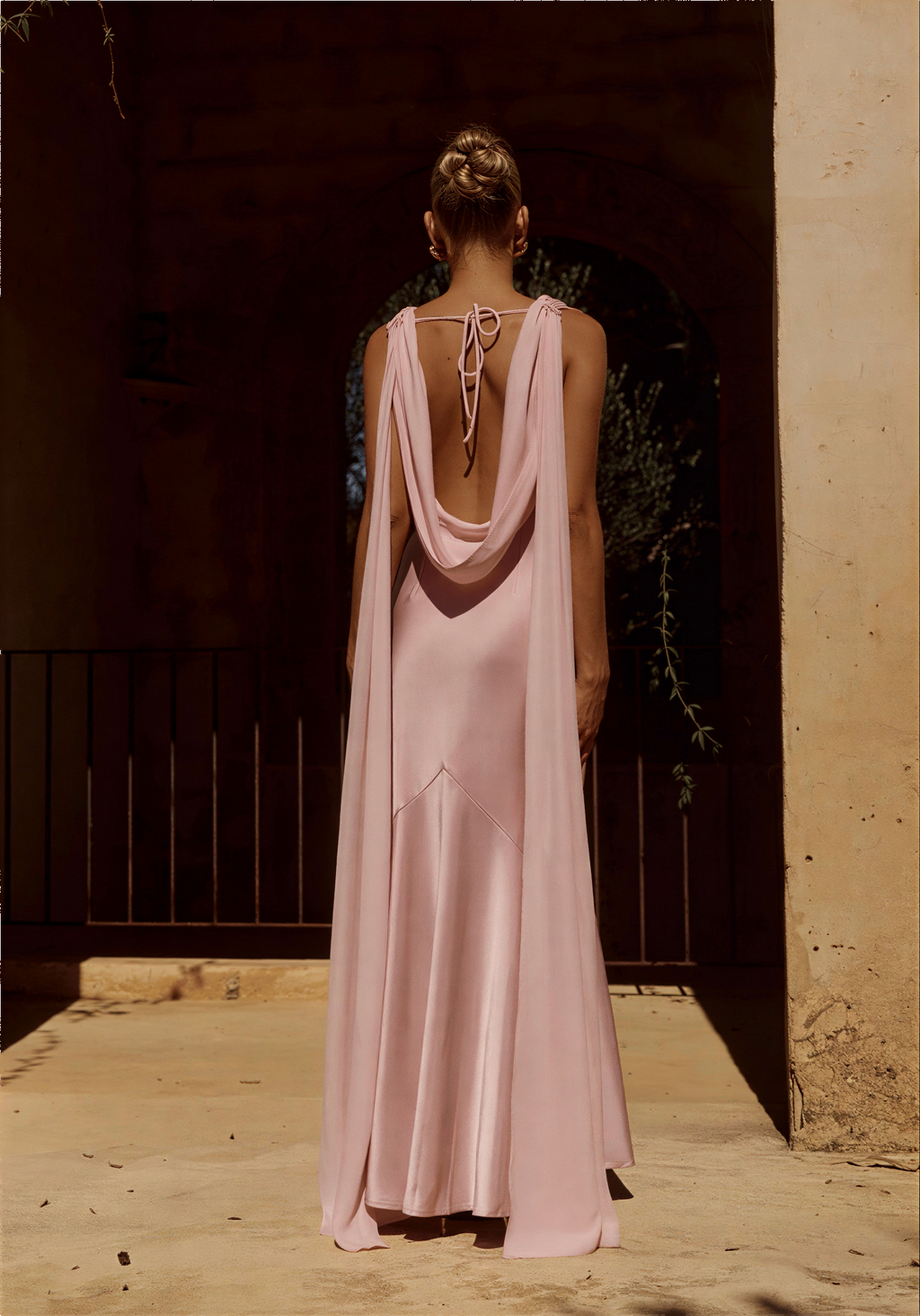 Gabriella Cowl Maxi Dress - Pink