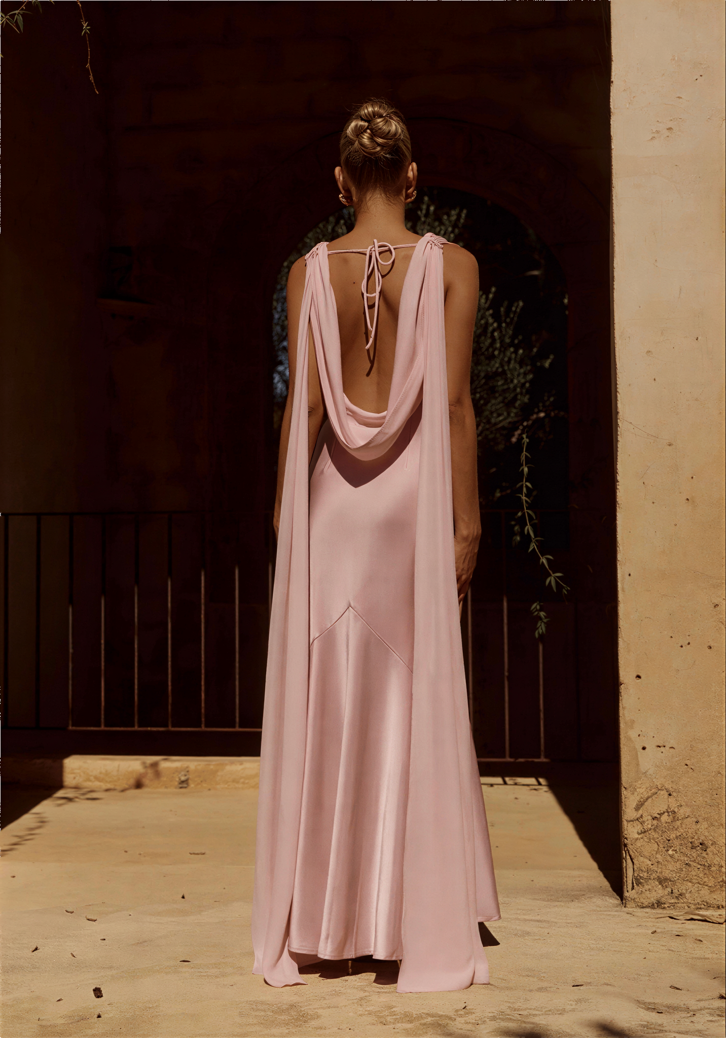 Gabriella Cowl Maxi Dress - Pink