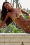 Paros Twist Bandeau Bikini Top - Emery Gold