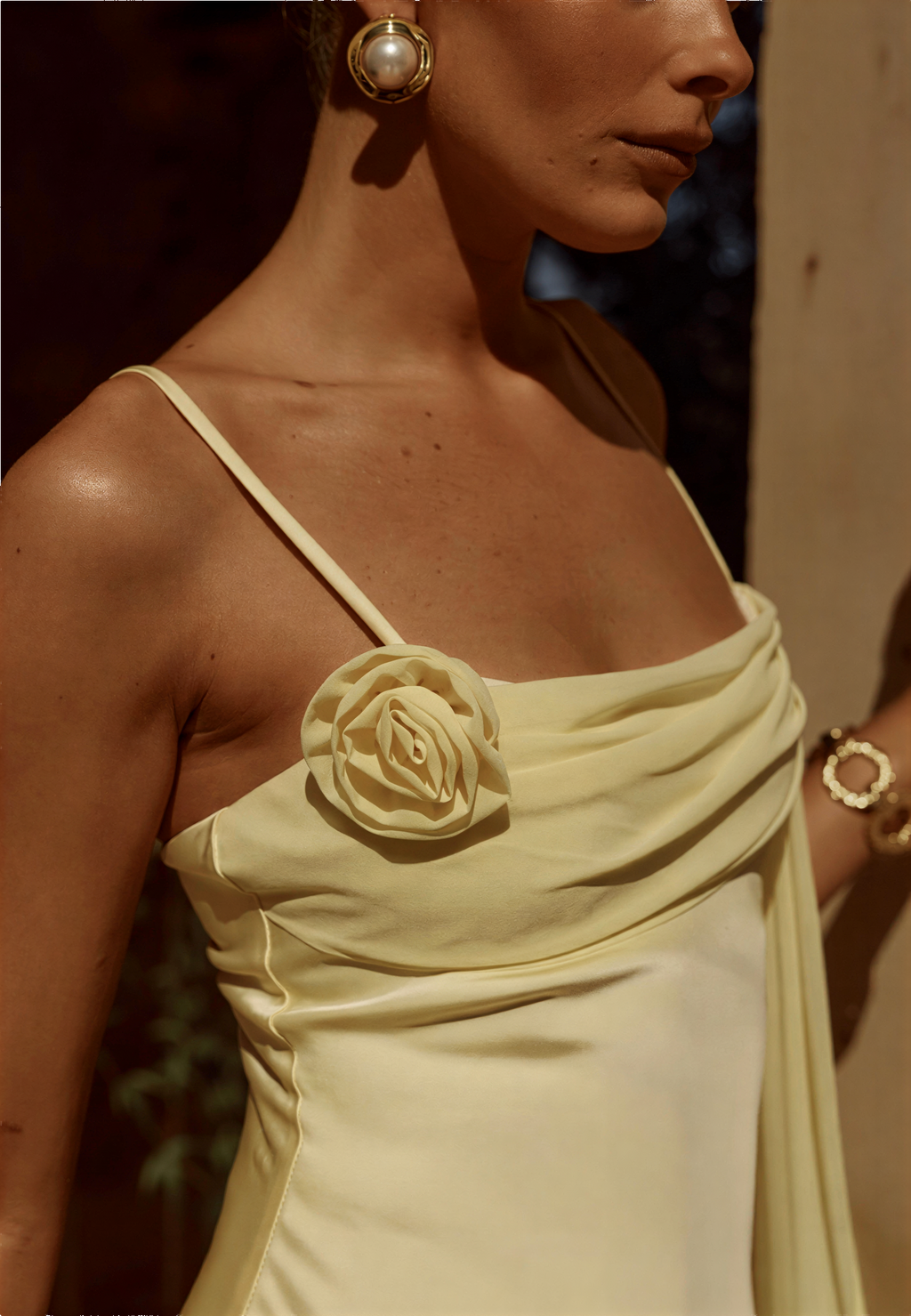 Elara Cowl Maxi Dress - Butter