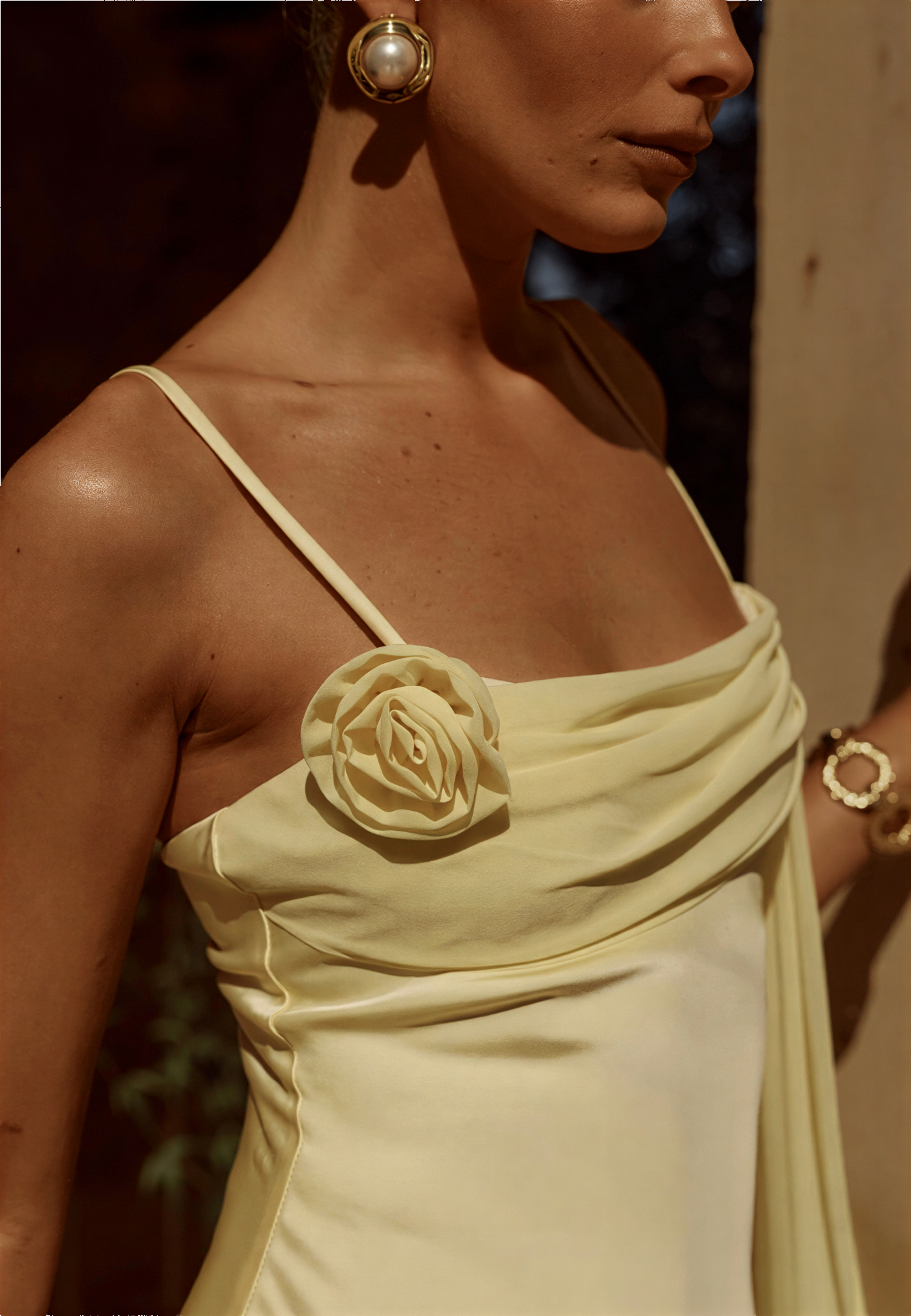 Elara Cowl Maxi Dress - Butter