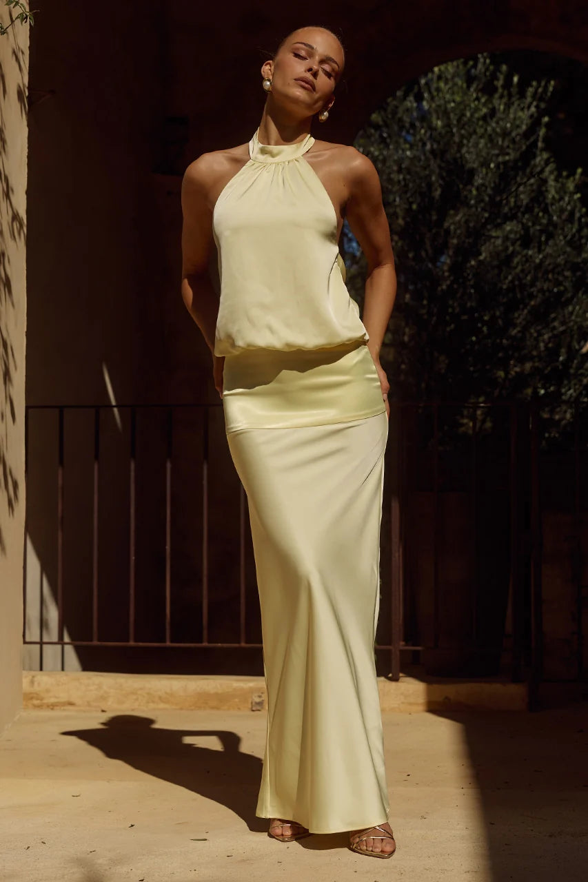 Liliette Halter Maxi Dress - Butter