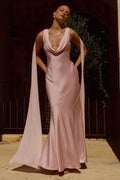 Gabriella Cowl Maxi Dress - Pink