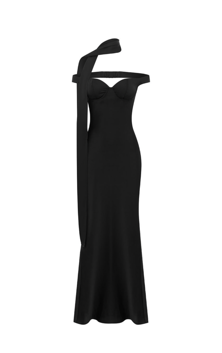 Raphaella Off Shoulder Maxi Dress - Black