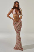 Cyrus Low Waist Sheer Maxi Skirt - Sadie Pink