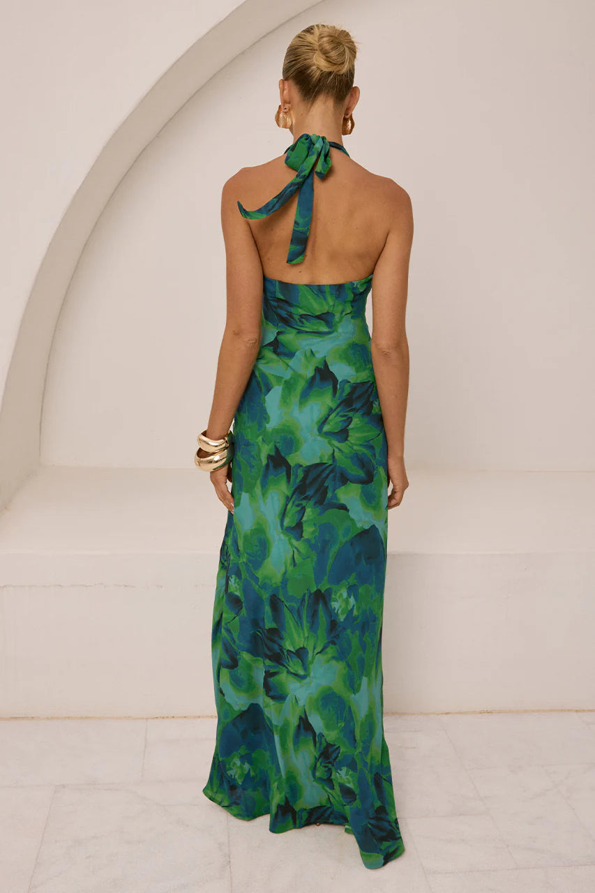 Marbella Halter Maxi Dress - Calista Green