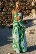 Aubrie Halter Maxi Dress - Amoree Blue