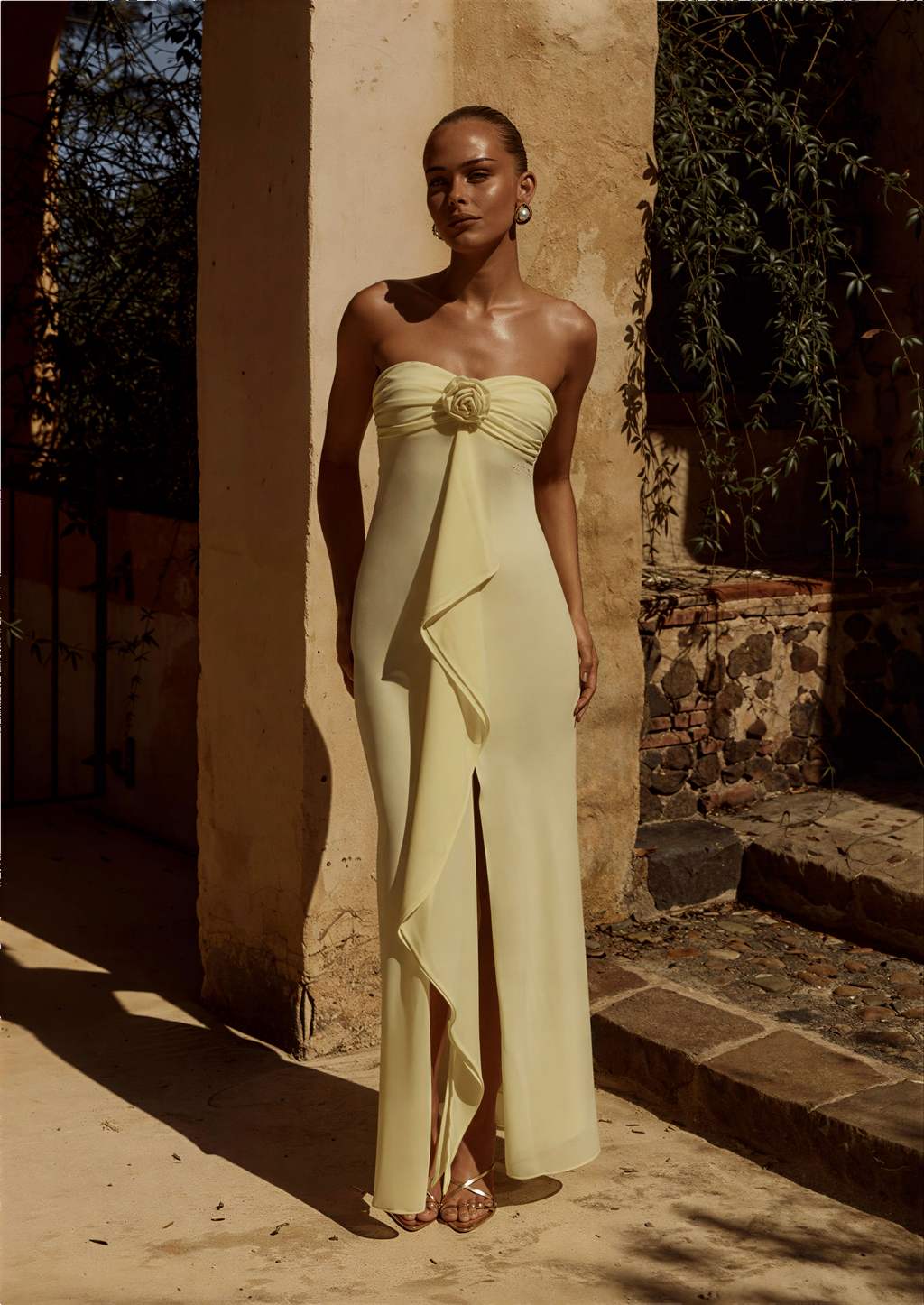 Fiora Strapless Maxi Dress - Butter