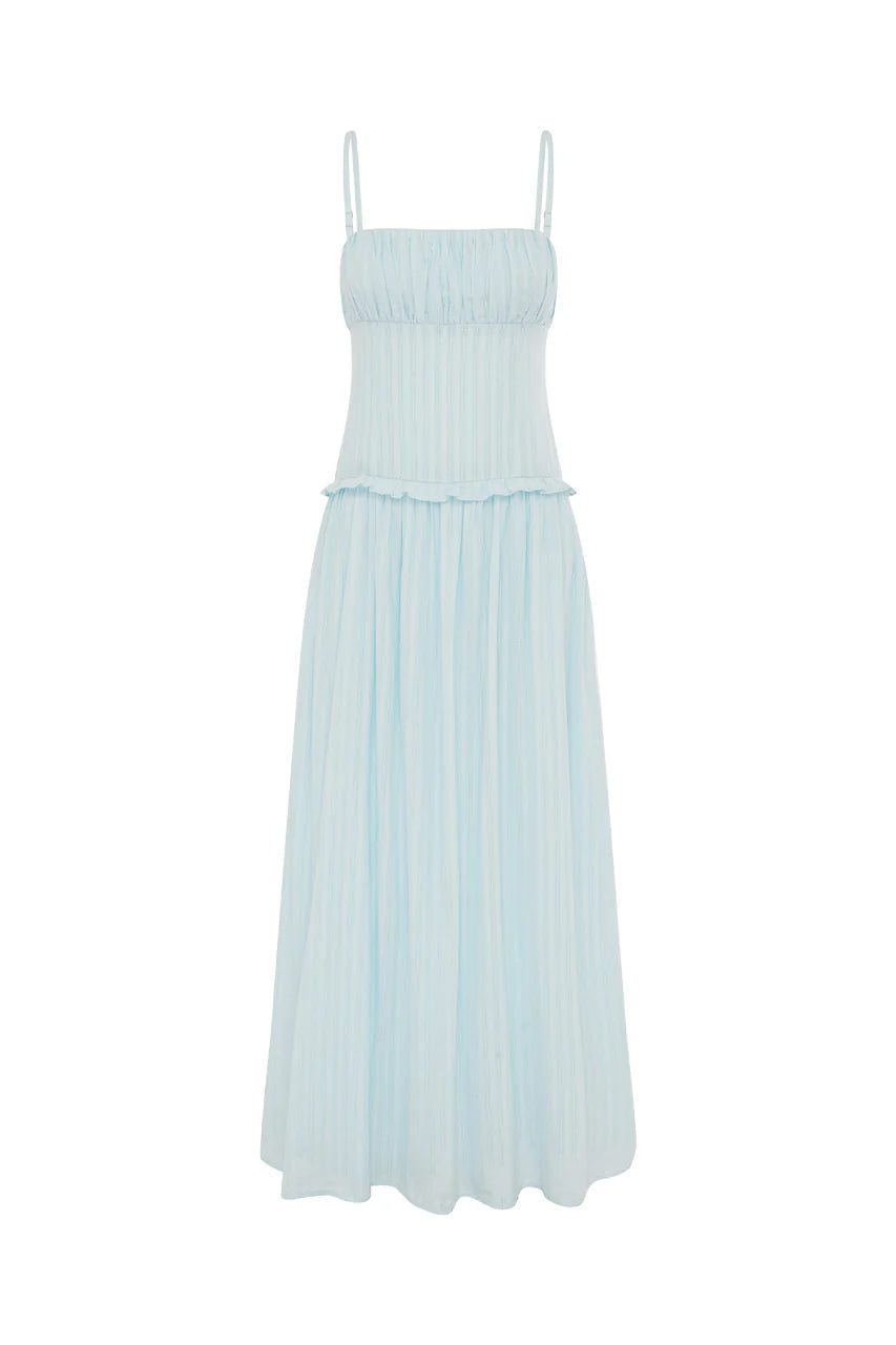 Keily Square Neck Maxi Dress - Blue Stripe