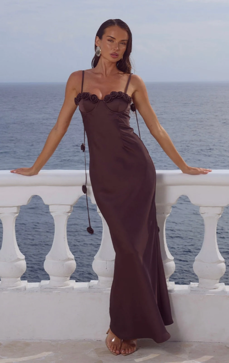 Lavena Maxi Dress - Bitter Chocolate