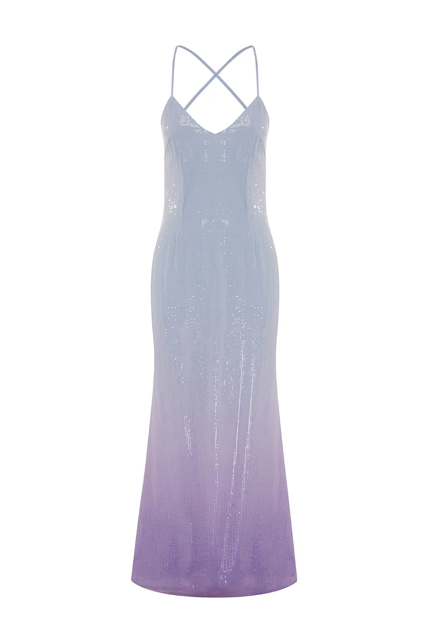 Niyah Maxi Dress - Ice Blue Ombre