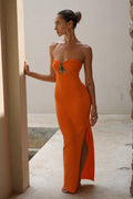 Orange Bead Detail Maxi Dress