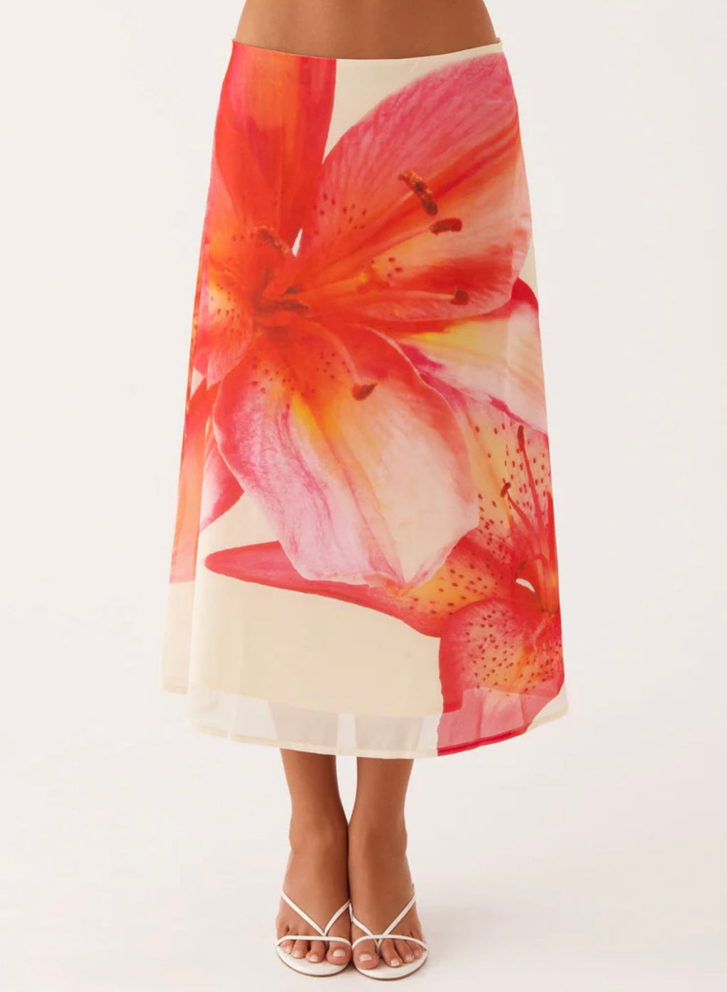 Sarah Low Waist Skirt - Pink Floral