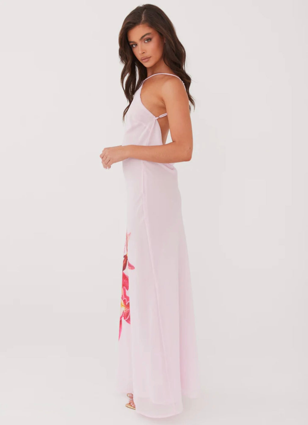 Naxos Maxi Dress - Pink Floral Print