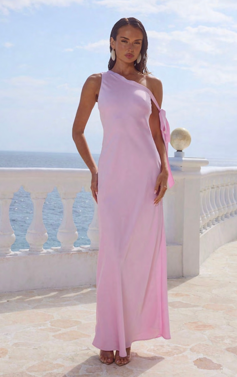 Viola One Shoulder Maxi Dress - Petal