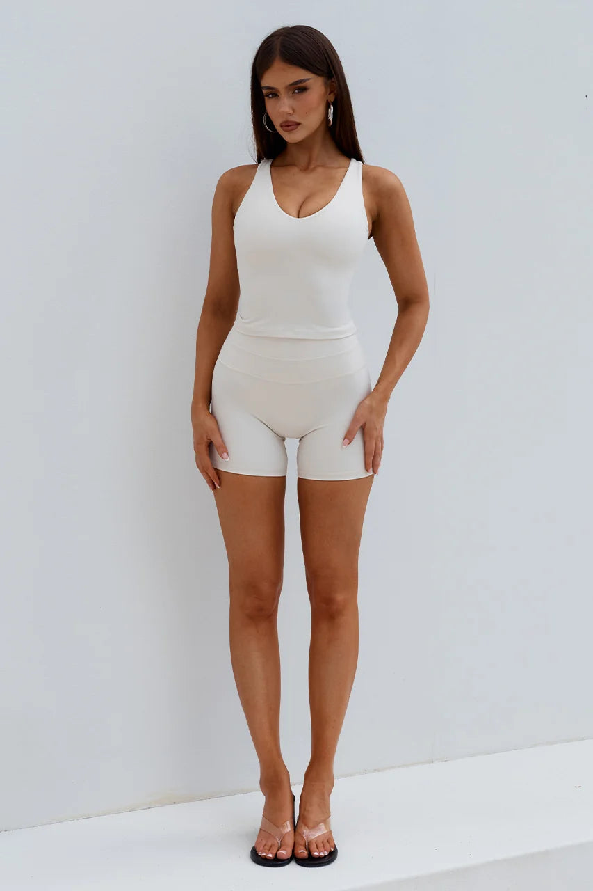 Lou Contour Shorts - Biscuit