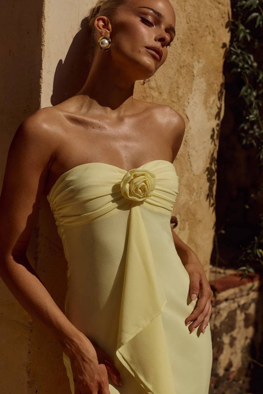 Fiora Strapless Maxi Dress - Butter