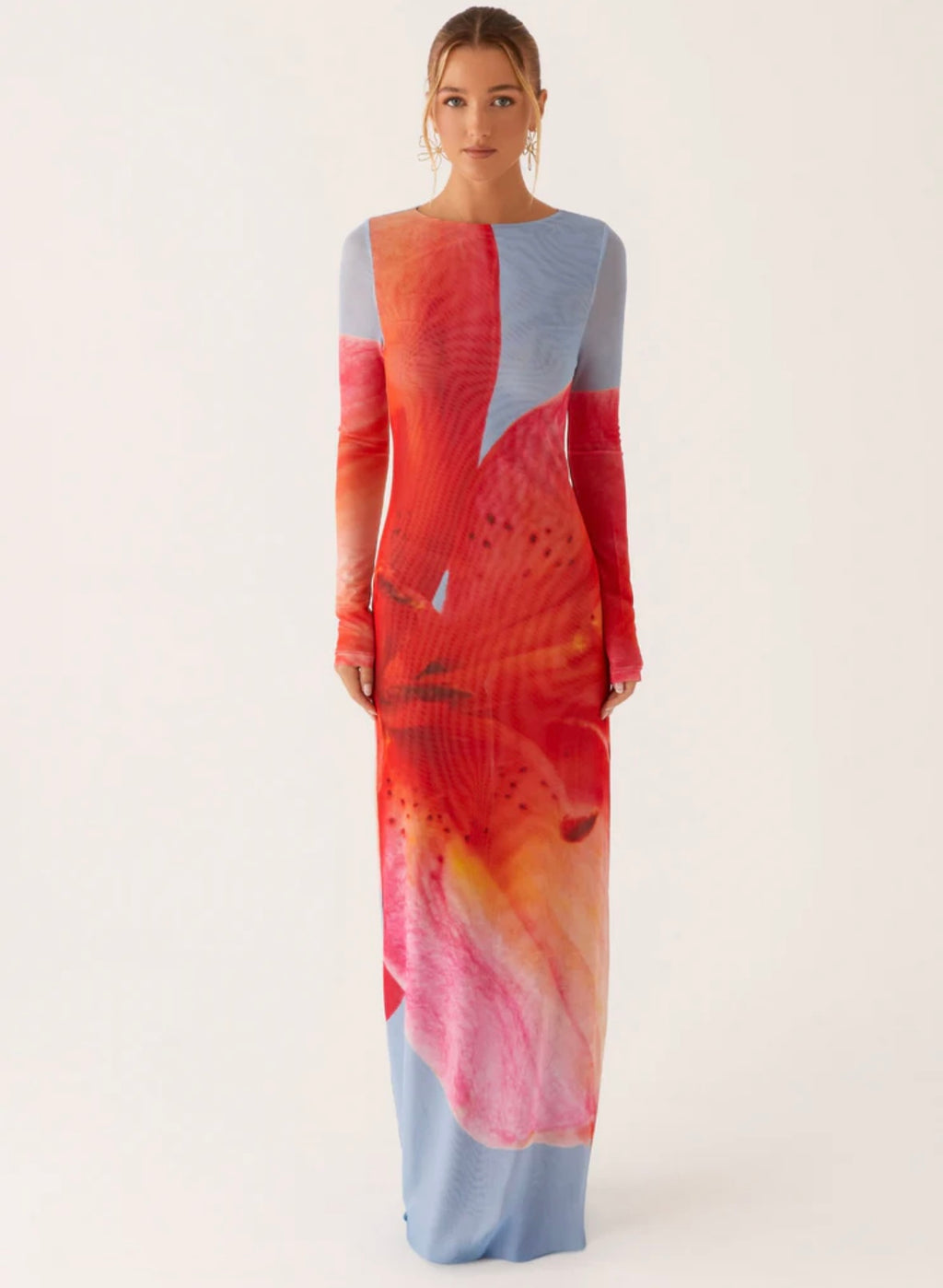 Milos Maxi Dress - Blue Floral