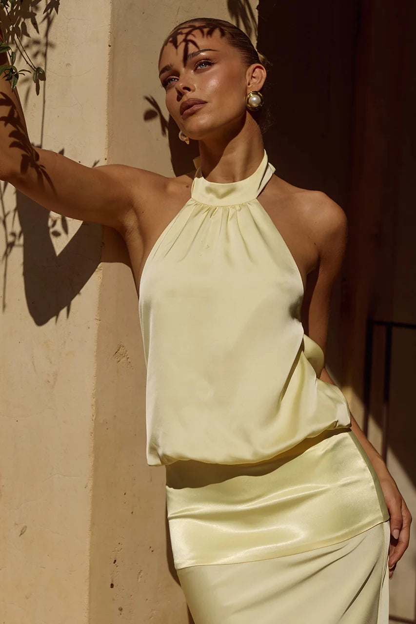 Liliette Halter Maxi Dress - Butter
