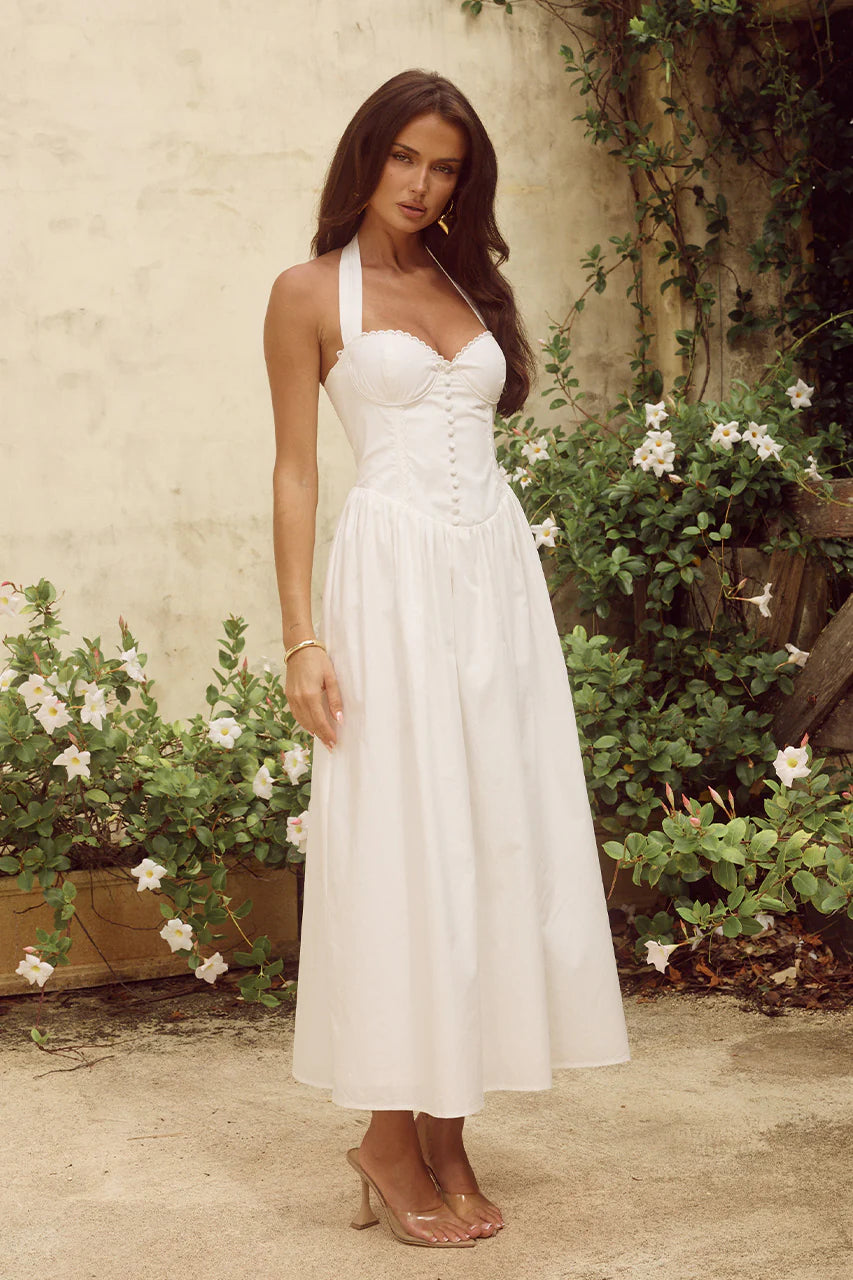 Adeline Midi Dress - White