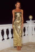 Kerrie Sequin Maxi Dress - Gold
