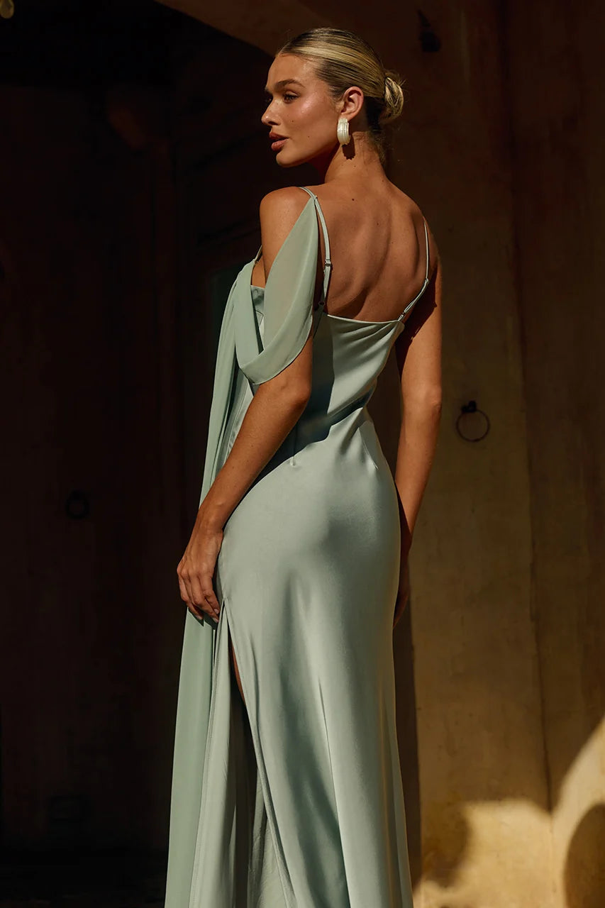 Elara Cowl Maxi Dress - Sage
