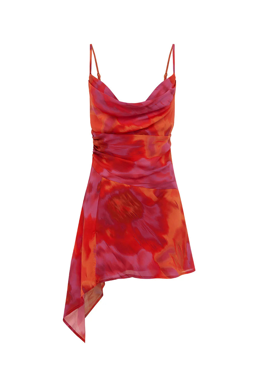 Alora Scoop Neck Mini Dress - Suri Orange