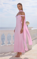 (M) Raphaella Off Shoulder Maxi Dress - Petal