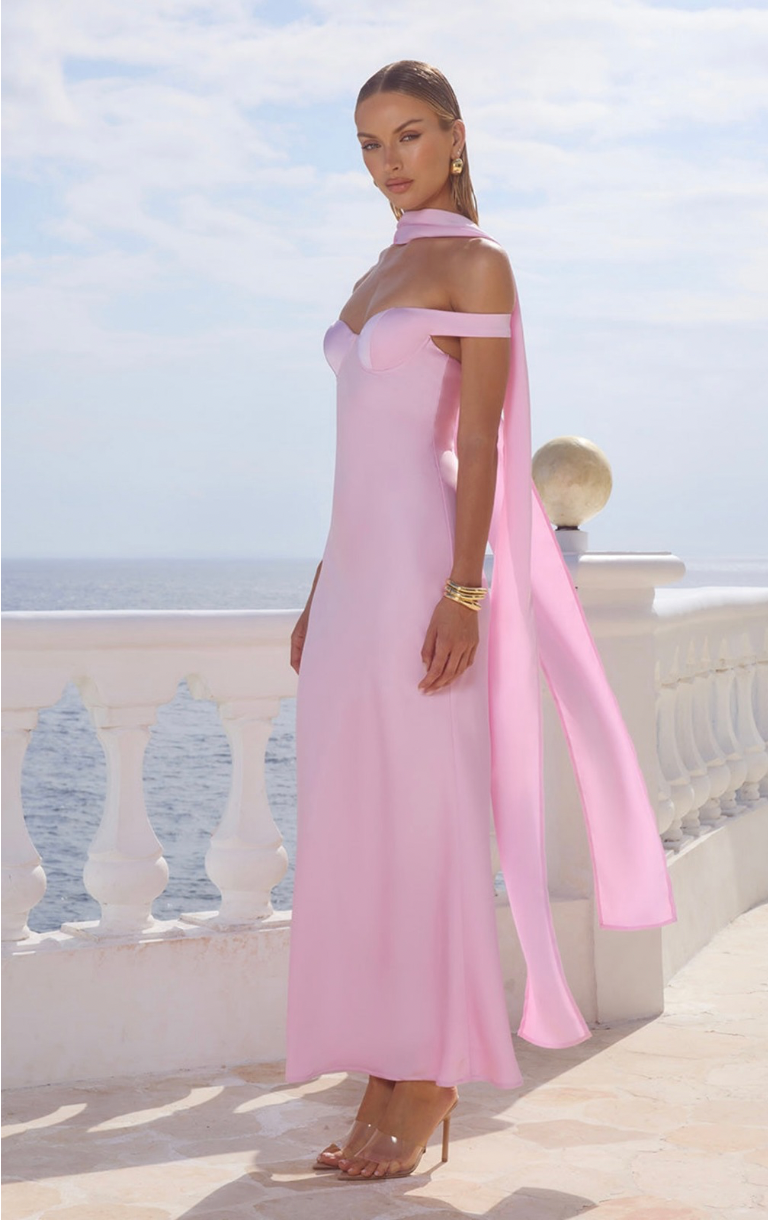 Raphaella Off Shoulder Maxi Dress - Petal