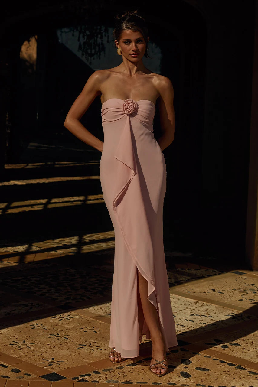 Fiora Strapless Maxi Dress - Pink