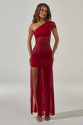 Sorelli One Shoulder Mini Dress - Red