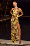 Ellery Halter Cowl Maxi Dress - Emery Gold