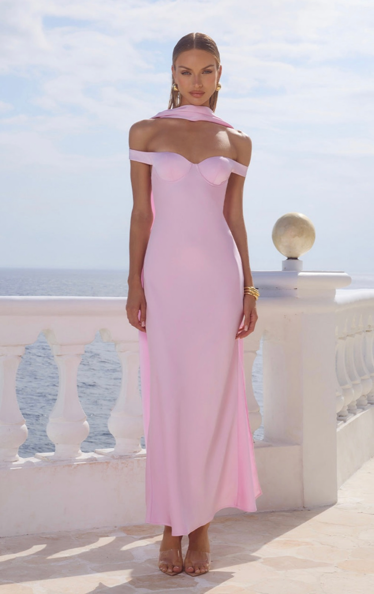 Raphaella Off Shoulder Maxi Dress - Petal