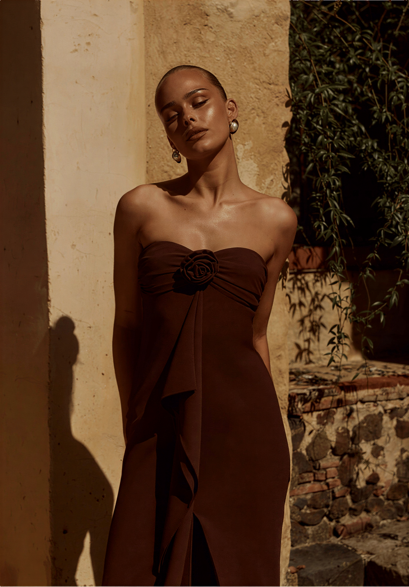 Fiora Strapless Maxi Dress - Chocolate