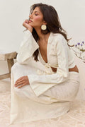 Inferno Long Sleeve Tie Knit Top - Off White