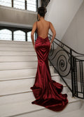 Love Affair Satin Gown - Burgundy